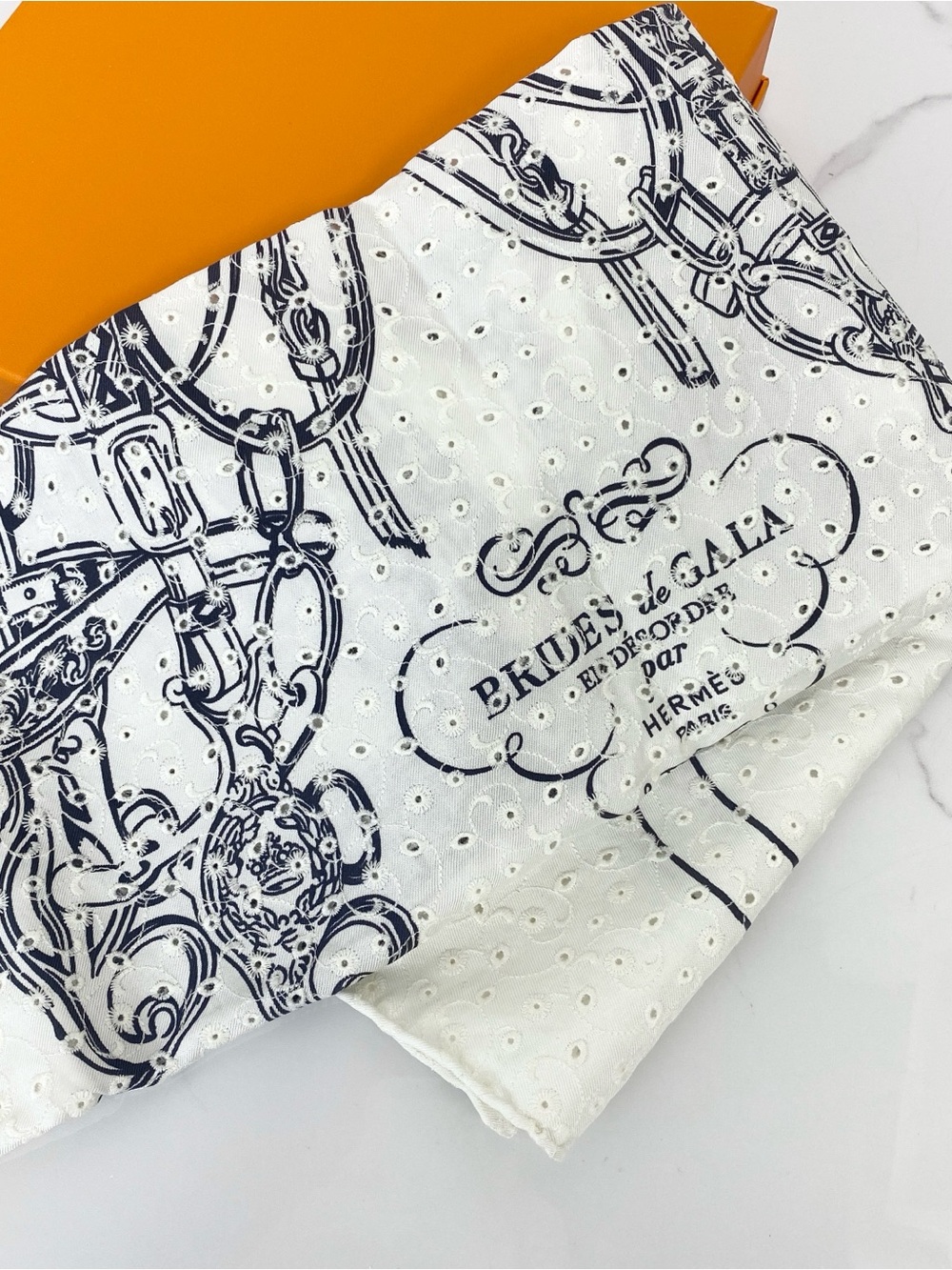 Hermès Brides de Gala Broderie Anglaise Scarf 70